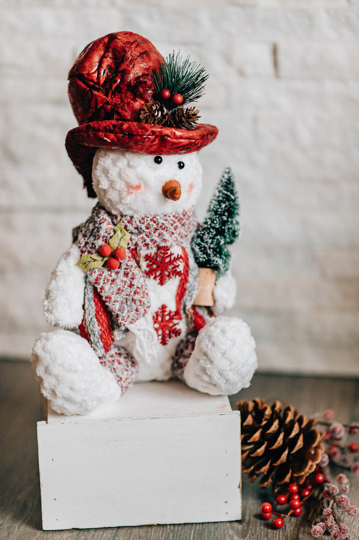 Assorted Snowmen Seated- Red & White *NEW*