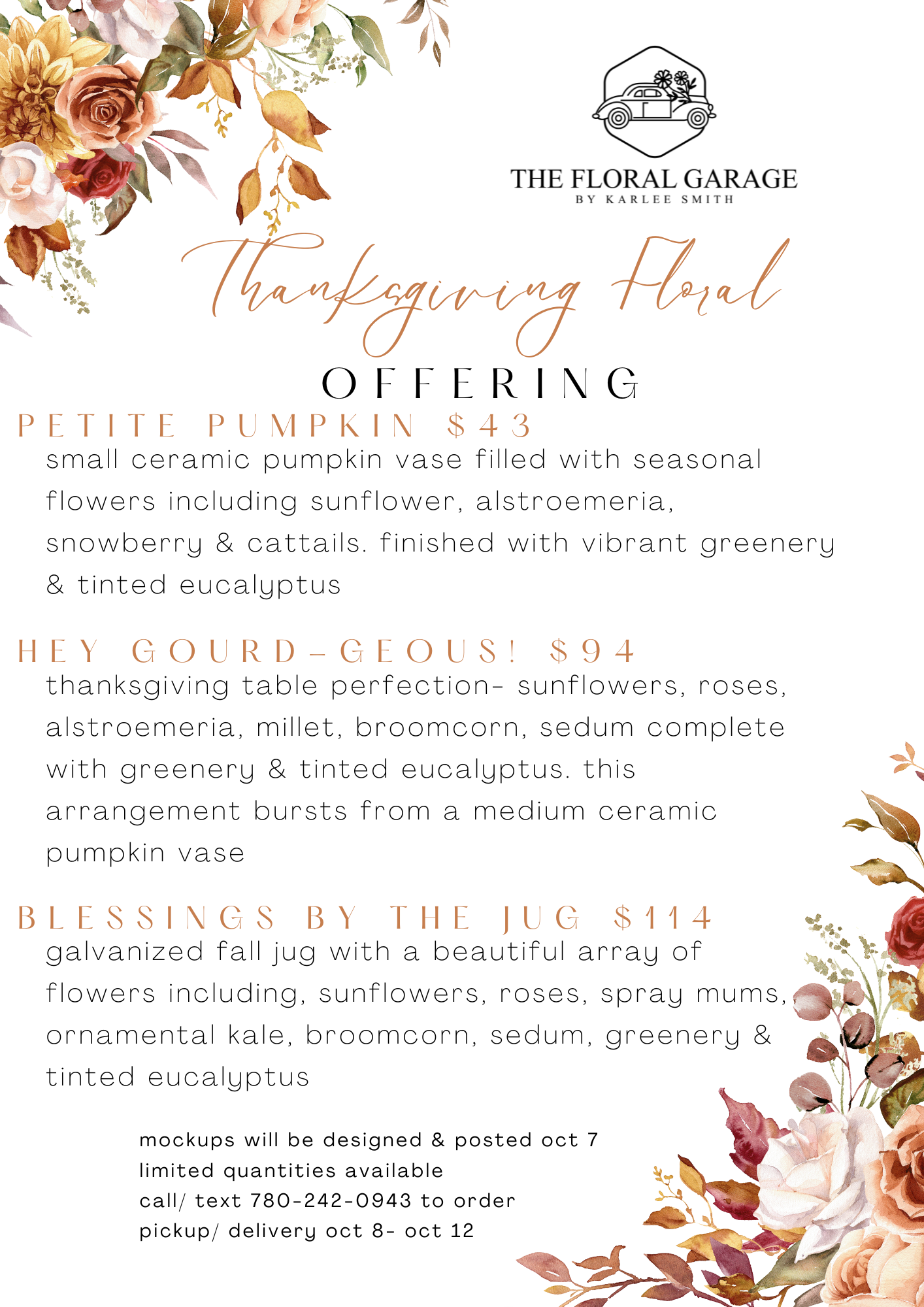 thanksgiving flowers- Blessings by the Jug