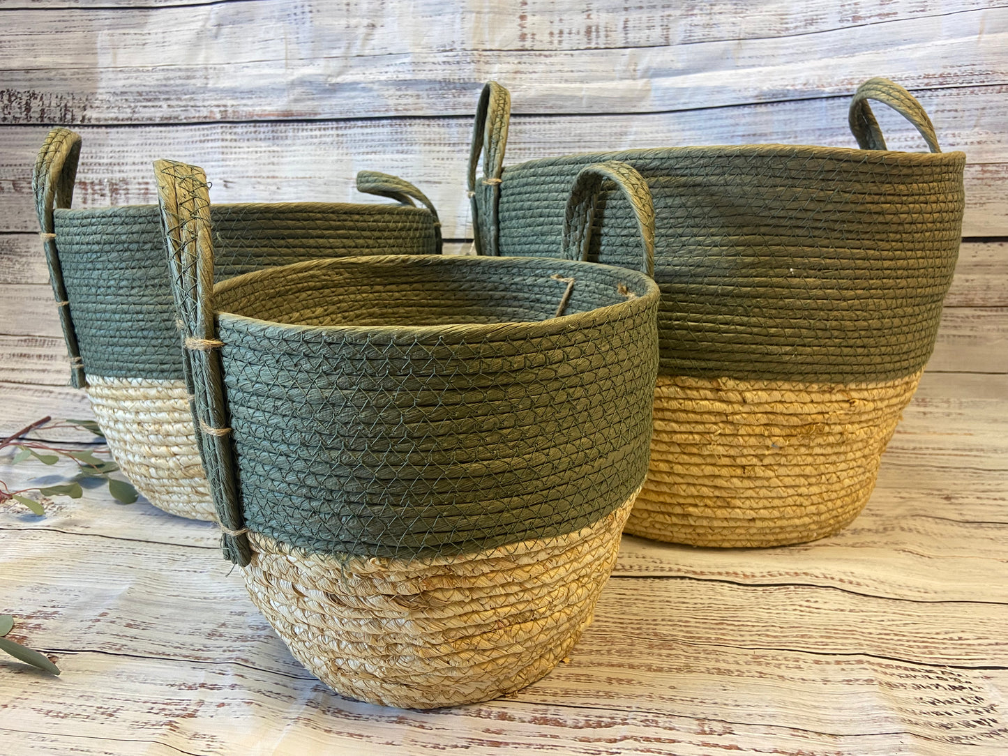 Green Straw Baskets